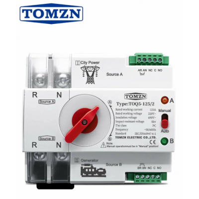 Устройство автоматического ввода резерва однофазное TOMZN TOQ5-125-2P