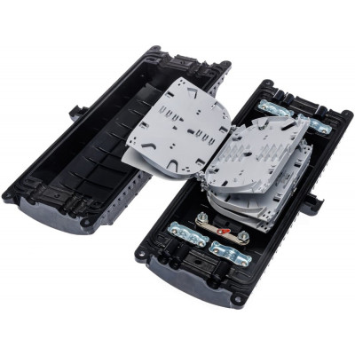 Муфта оптическая проходная горизонтальная Huatel HTSC-102 (аналог GJS-6007), до 48 волокон (до 96), 6 кабельных вводов